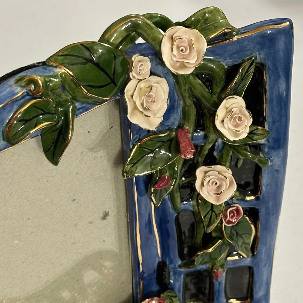 VTG Blue Sky Clayworks Heather Goldminc Balcony Window Photo Frame Musical Works